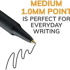 BIC® SoftFeel Retractable Ballpoint Pens, Medium Point, 1.0 mm, Assorted Barrels, Assorted Ink Colors, Box Of 36