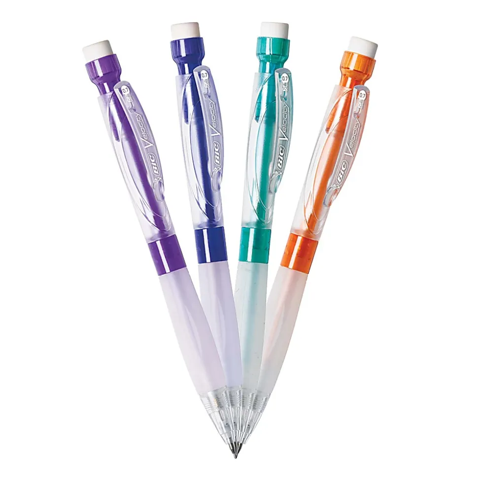 BIC® Velocity Max Mechanical Pencils, Medium Point, 0.7 mm, #2 HB Lead, Assorted Barrel Colors, Pack Of 2