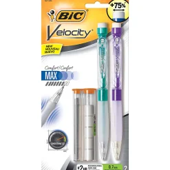 BIC® Velocity Max Mechanical Pencils, Medium Point, 0.7 mm, #2 HB Lead, Assorted Barrel Colors, Pack Of 2