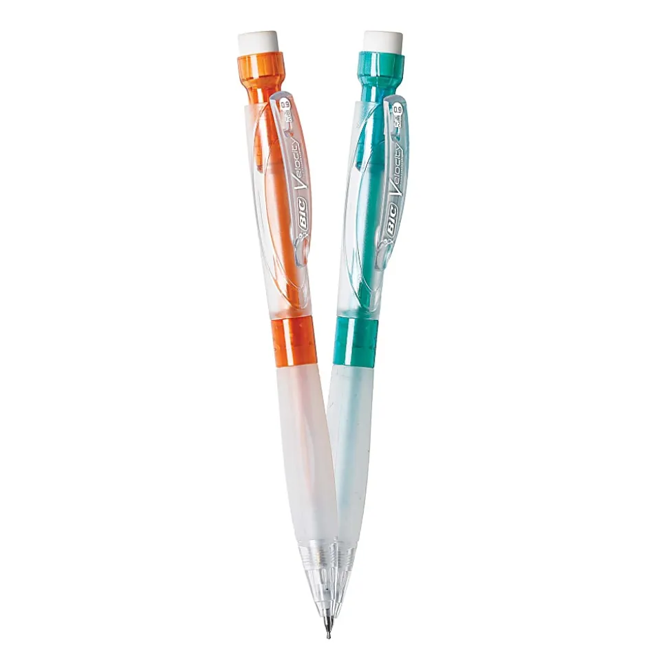 BIC® Velocity Max Mechanical Pencils, Thick Point, 0.9 mm, #2 HB Lead, Assorted Barrel Colors, Pack Of 2