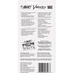 BIC® Velocity Max Mechanical Pencils, Thick Point, 0.9 mm, #2 HB Lead, Assorted Barrel Colors, Pack Of 2