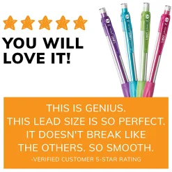 BIC® Velocity® Mechanical Pencils, 0.9mm, Assorted Barrel Colors, Pack Of 5
