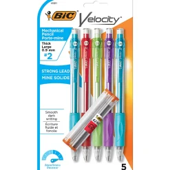 BIC® Velocity® Mechanical Pencils, 0.9mm, Assorted Barrel Colors, Pack Of 5