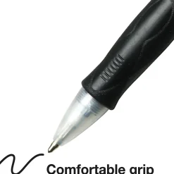 BIC® Velocity® Retractable Ballpoint Pens, Medium Point, 1.0 mm, Assorted Barrels, Black Ink, Pack Of 12