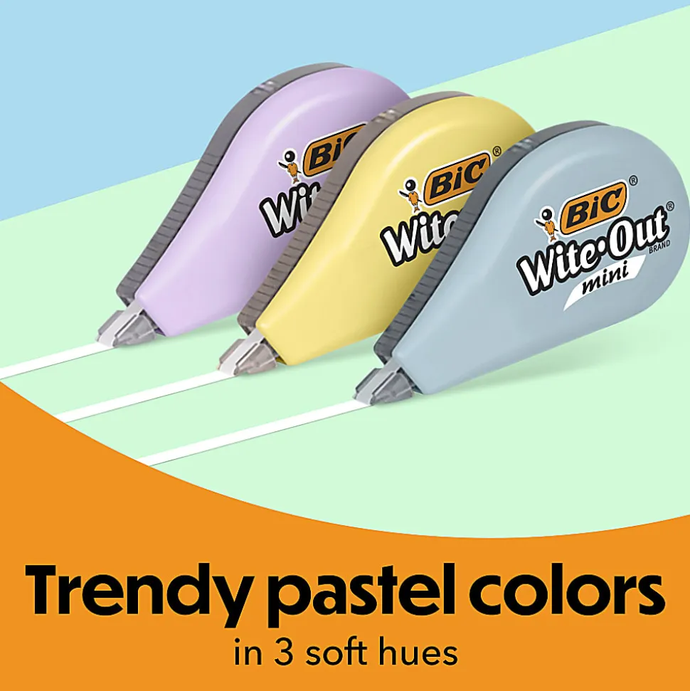 BIC Wite-Out Brand Mini Correction Tape, 19.6', Pack Of 6