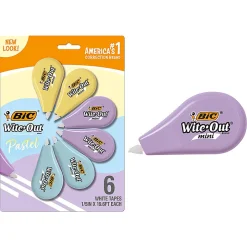 BIC Wite-Out Brand Mini Correction Tape, 19.6', Pack Of 6