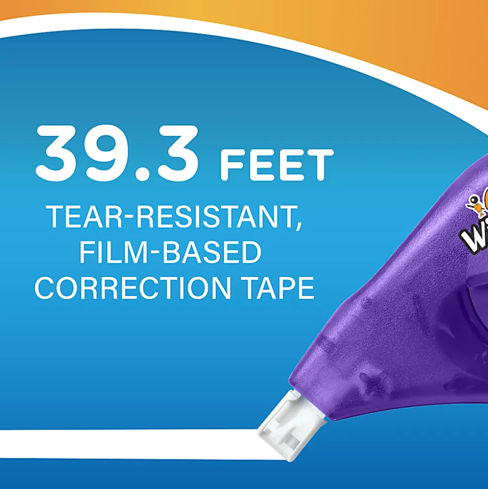 BIC Wite-Out EZ Correct Correction Tape, White, No Dry Time, Tear Resistant Tape, 2-Count