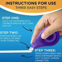 BIC Wite-Out EZ Correct Correction Tape, White, No Dry Time, Tear Resistant Tape, 4-Count