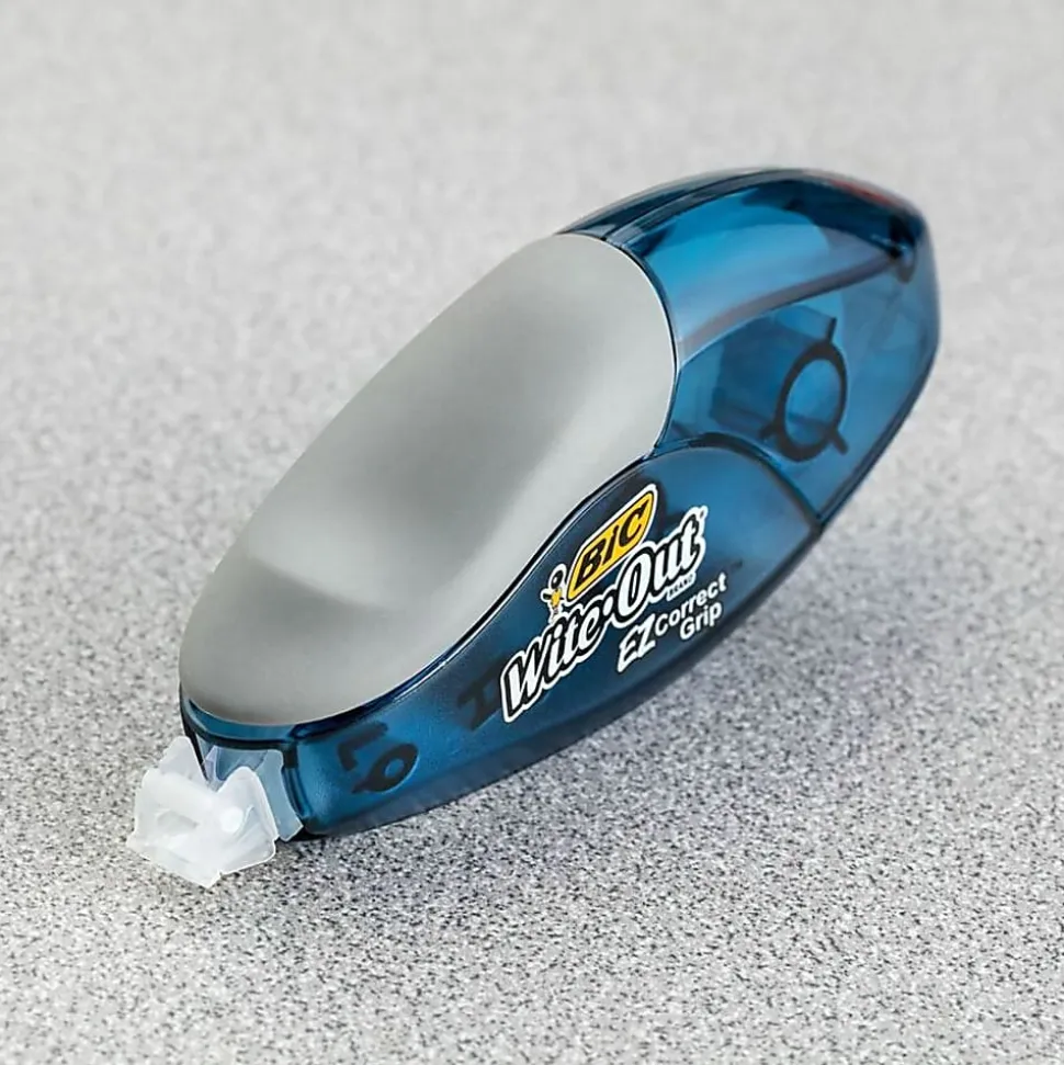 BIC Wite-Out EZ CORRECT Grip Correction Tape - 33.50 ft Tape Length - 1 Line(s) - White Tape - Rubber Grip - White - 2 / Pack