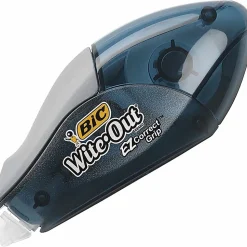 BIC Wite-Out EZ CORRECT Grip Correction Tape - 33.50 ft Tape Length - 1 Line(s) - White Tape - Rubber Grip - White - 2 / Pack
