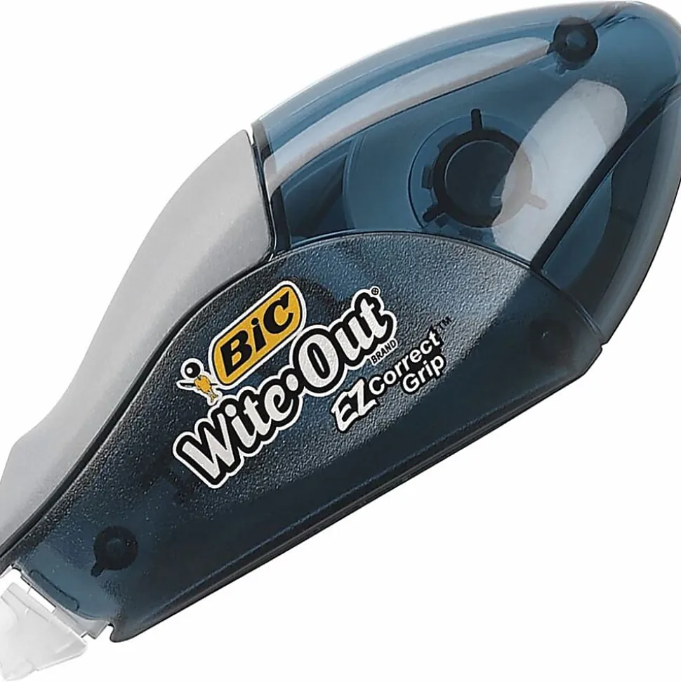 BIC Wite-Out EZ CORRECT Grip Correction Tape - 33.50 ft Tape Length - 1 Line(s) - White Tape - Rubber Grip - White - 2 / Pack