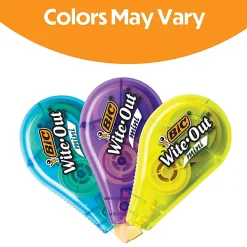 BIC Wite-Out Mini Correction Tape, White, No Dry Time, Long Lasting, 12-Count