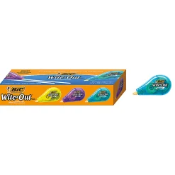 BIC Wite-Out Mini Correction Tape, White, No Dry Time, Long Lasting, 12-Count