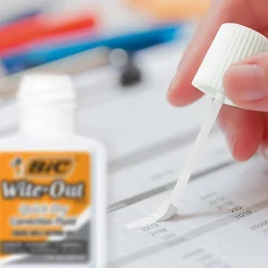 BIC Wite-Out Quick Dry Correction Fluid With Foam Applicator, White, Pack Of 12
