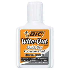 BIC Wite-Out Quick-Dry Correction Fluid, 20 mL Bottles, White, Pack Of 2