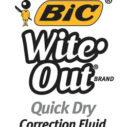 BIC Wite-Out Quick-Dry Correction Fluid, 20 mL Bottles, White, Pack Of 2