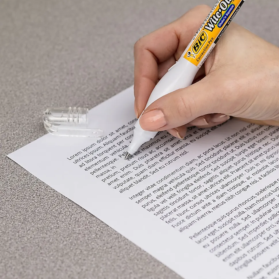 BIC Wite-Out Shake 'N Squeeze Correction Pen, 8 ml, White, Pack Of 2