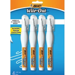 BIC Wite-Out Shake 'N Squeeze Correction Pen, 8 ml, Pack Of 4