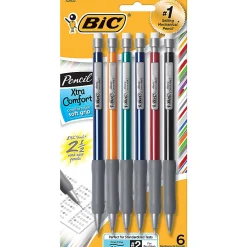 BIC Xtra Comfort Mechanical Pencils, 0.5 mm, Assorted Barrel Colors, Pack Of 6