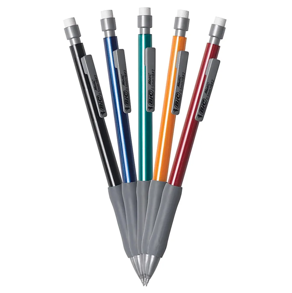 BIC Xtra Comfort Mechanical Pencils, 0.5 mm, Assorted Barrel Colors, Pack Of 6