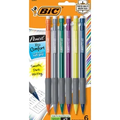 BIC Xtra Comfort Mechanical Pencils, 0.7 mm, Assorted Barrel Colors, Pack Of 6