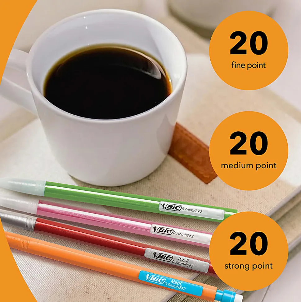 BIC® Xtra Life Mechanical Pencils Variety Pack, Assorted Barrel Colors, Pack Of 60 Pencils