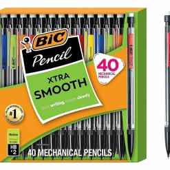 BIC Xtra Life Mechanical Pencils, 0.7 mm, #2 Lead, Clear Barrel, Pack Of 40 Pencils