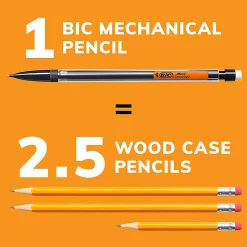 BIC Xtra Life Mechanical Pencils, 0.7 mm, #2 Lead, Clear Barrel, Pack Of 40 Pencils