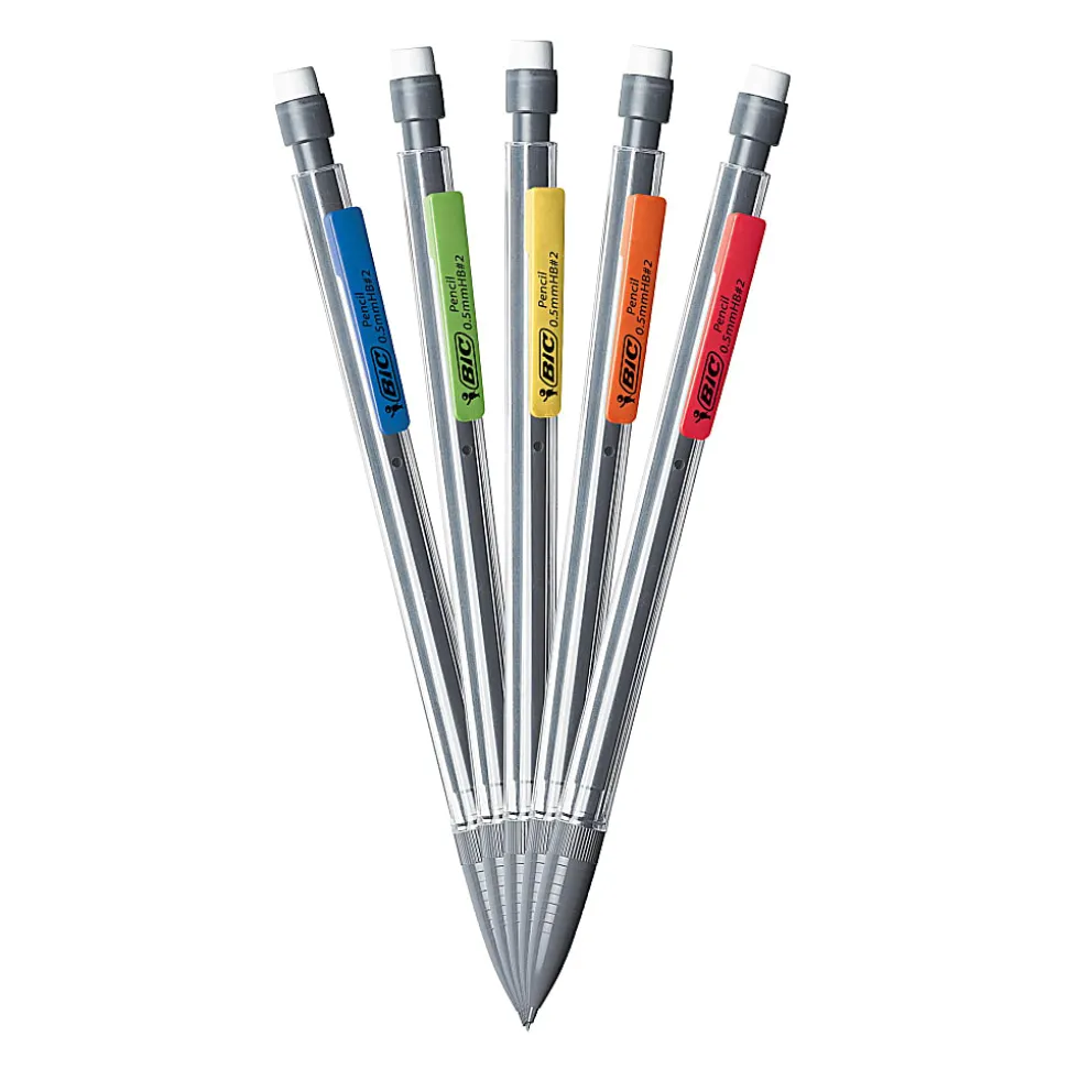 BIC® Xtra Mechanical Pencils, Xtra Precision, 0.5 mm, Gray Barrel, Pack Of 12