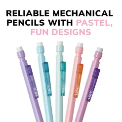BIC® Xtra-Smooth Mechanical Pencils, Medium Point, 0.7 mm, #2 Lead, Assorted Pastel Barrel Colors, Pack Of 24 Pencils