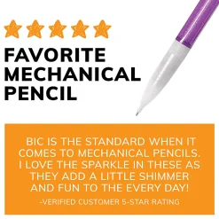 BIC Xtra Sparkle Mechanical Pencils, 0.7mm, #2 Lead, Assorted Barrel Color, Pack Of 24