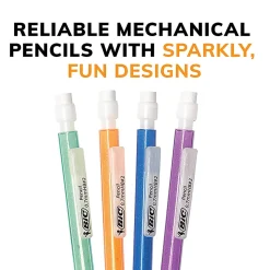 BIC Xtra Sparkle Mechanical Pencils, 0.7mm, #2 Lead, Assorted Barrel Color, Pack Of 24