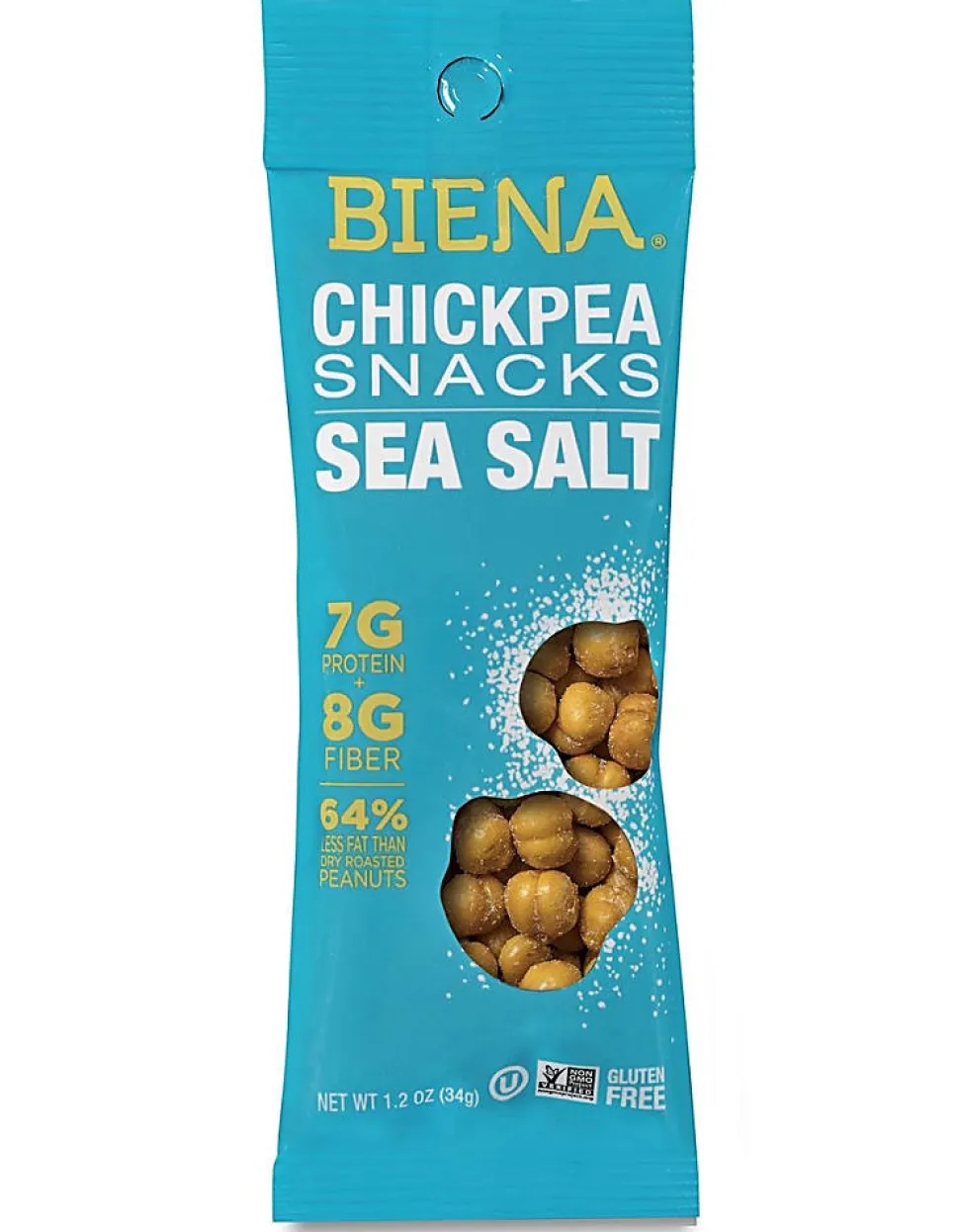Biena Sea Salt Chickpea Snacks, 1.2 Oz Bags, 10 Bags Per Pack, Case Of 2 Packs
