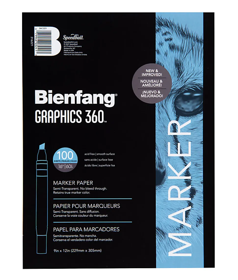 Bienfang Marker Pad, 9" x 12", White, Pad Of 100 Sheets