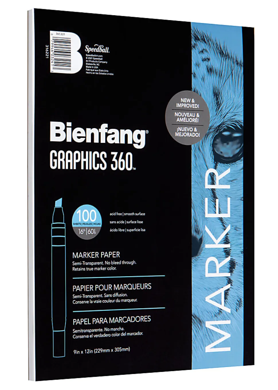 Bienfang Marker Pad, 9" x 12", White, Pad Of 100 Sheets