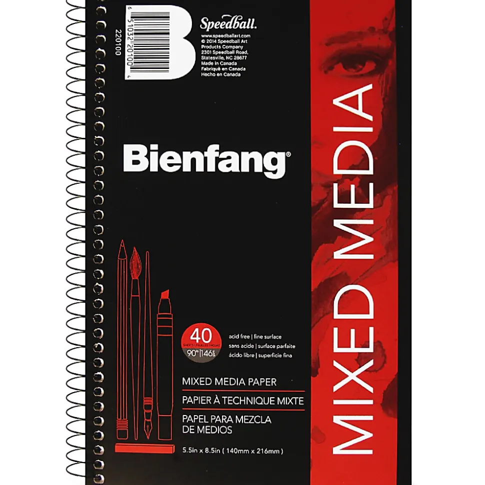 Bienfang Mixed Media Pad, 5-1/2" x 8-1/2", White, Pad Of 40 Sheets