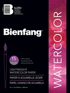 Bienfang Watercolor Pad, 9" x 12", White, Pad Of 15 Sheets