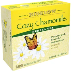 Bigelow Cozy Chamomile Tea Bags, 1.5 Oz, Box Of 100 Tea Bags