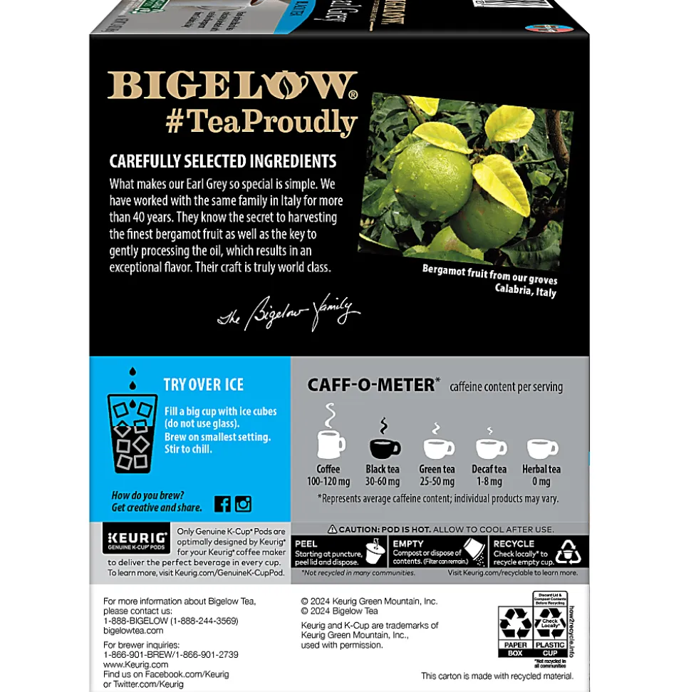 Bigelow Earl Grey Tea Keurig Single Serve K-Cup Pods, 24 Pods Per Pack, Case Of 4 Packs