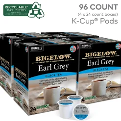 Bigelow Earl Grey Tea Keurig Single Serve K-Cup Pods, 24 Pods Per Pack, Case Of 4 Packs