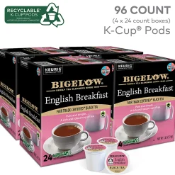 Bigelow® English Breakfast Tea Keurig Single-Serve K-Cup Pods, 96 Count (4 Boxes of 24)