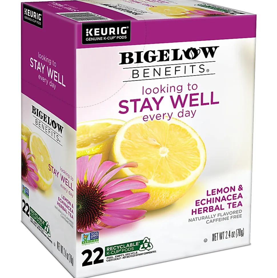 Bigelow Stay Well Herbal Tea Keurig Single Serve K-Cup Pods, 22 Pods Per Pack, Case Of 4 Packs