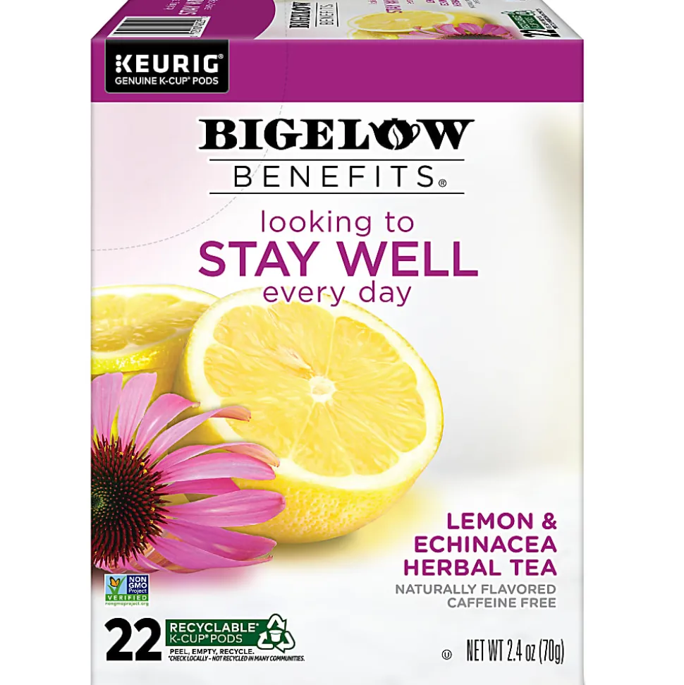 Bigelow Stay Well Herbal Tea Keurig Single Serve K-Cup Pods, 22 Pods Per Pack, Case Of 4 Packs