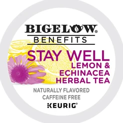 Bigelow Stay Well Herbal Tea Keurig Single Serve K-Cup Pods, 22 Pods Per Pack, Case Of 4 Packs