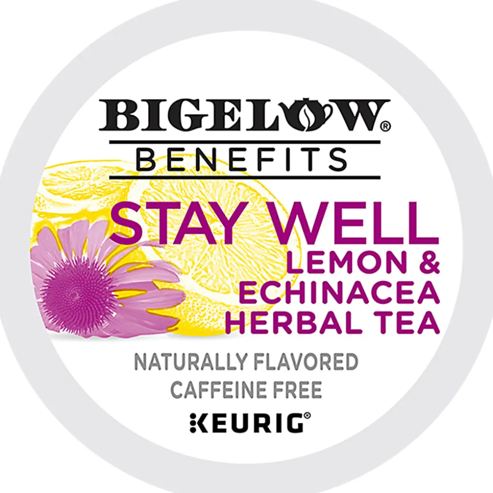 Bigelow Stay Well Herbal Tea Keurig Single Serve K-Cup Pods, 22 Pods Per Pack, Case Of 4 Packs