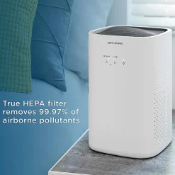 Bionaire 360 True HEPA 3-Stage Filtration Air Purifier With Timer And Nightlight, 155 Sq. Ft. Coverage, 8-1/4” x 12-3/4”