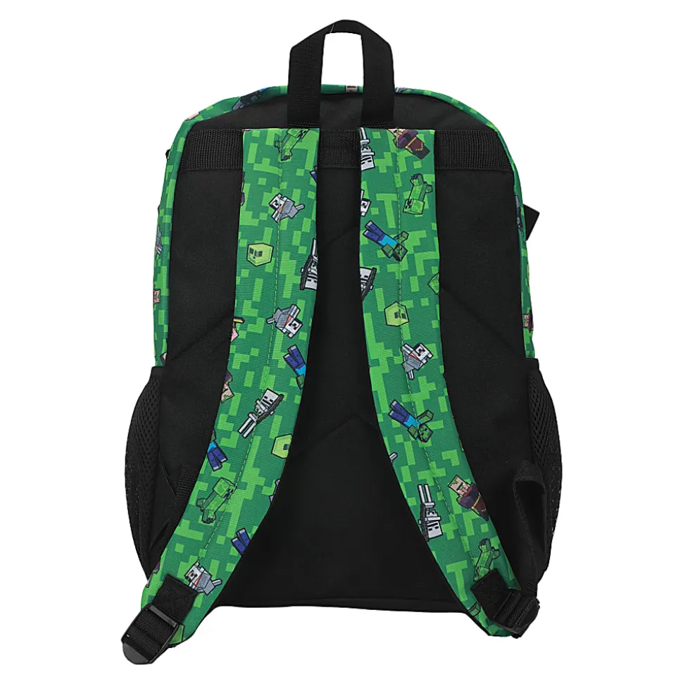 Bioworld Minecraft 6-Piece Backpack Set, Green, Total Qty 1