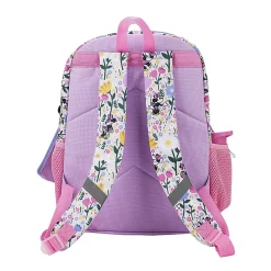 Bioworld Minnie Mouse Backpack With Lunch Bag, Utility Case, Key Chain, Water Bottle And Carabiner, Multicolor