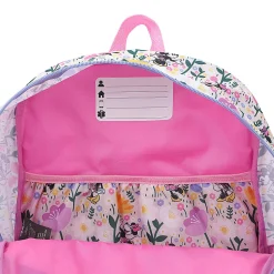 Bioworld Minnie Mouse Backpack With Lunch Bag, Utility Case, Key Chain, Water Bottle And Carabiner, Multicolor