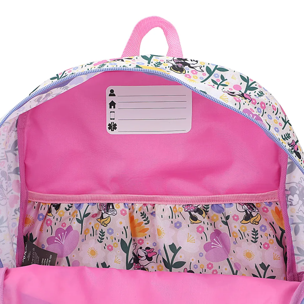 Bioworld Minnie Mouse Backpack With Lunch Bag, Utility Case, Key Chain, Water Bottle And Carabiner, Multicolor